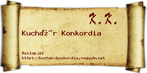 Kuchár Konkordia névjegykártya